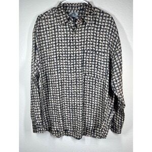 Silk Uomo By Nak Shirt Sz M  Mens  All Over Patterned Button Up Vintage L/S
